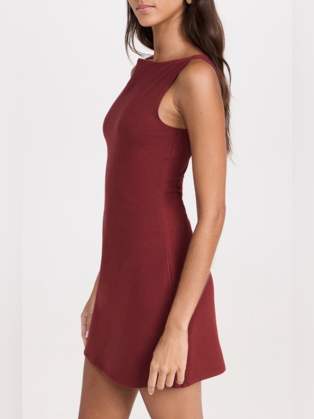 Reformation Nataly Chianti Maroon Knit Jersey Mini Dress Size Medium